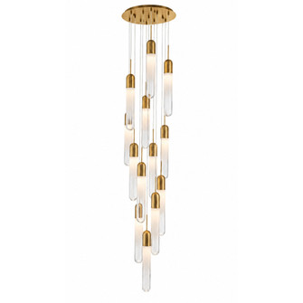 Tribeca 13-Light 19''W LED Chandelier in Aged Brass/Ombre White Glass (4450|HF7413-AB)