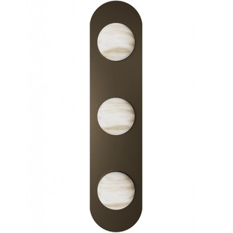 Sedona 30''H 3-Light Alabaster 3-CCT LED Wall Sconce in Aged Brass (4450|HF2953-AB)
