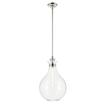 Laria 14 Inch 1 Light Pendant with Clear Glass in Polished Nickel (10687|52777PNCLR)