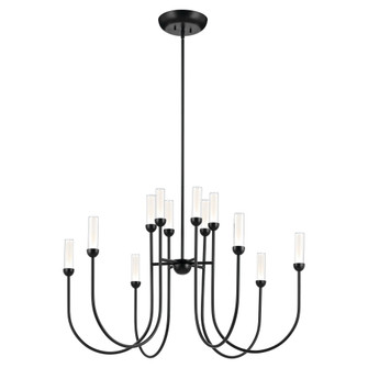 Moraine 40 Inch LED 12 Light 2-Tier Chandelier in Black (10687|52759BKLED)