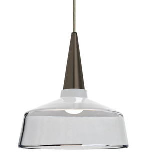 Besa, Baron 10 Cord Pendant, White/Clear, Bronze Finish, 1x60W Medium base (127|1JC-BARON10WH-BR)