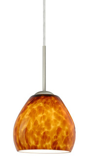 Besa Bolla Pendant Satin Nickel Amber Cloud 1x50W Candelabra (127|1BC-412218-SN)