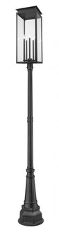 5 Light Outdoor Post Mounted Fixture (276|5018PHXLR-564P-BK)