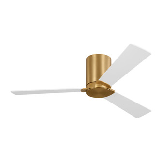 Rozzen 44 Hugger Ceiling Fan in Burnished Brass with Matte White Blades (6|3RZHR44BBS)