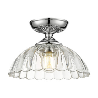 Golden Lighting Audra 1-light 12in Semi-Flush Mount in Chrome (36|6952-SF CH-CLR)
