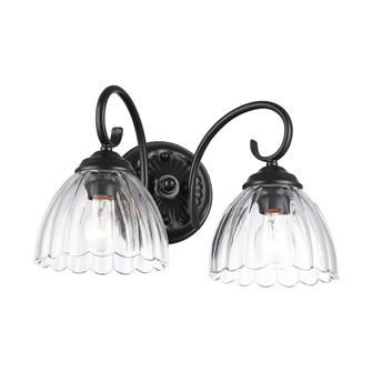 Golden Lighting Audra 2-light Vanity in Matte Black (36|6952-BA2 BLK-CLR)
