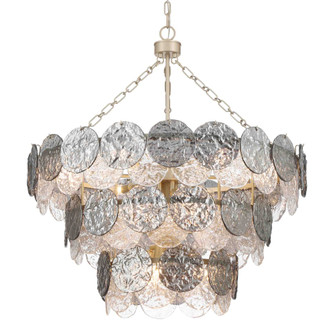 Yep by Golden Lighting Cascada 13-light Pendant in Aegean Silver and Smoke Plated Glass (36|6007-32 AGS-SPG)