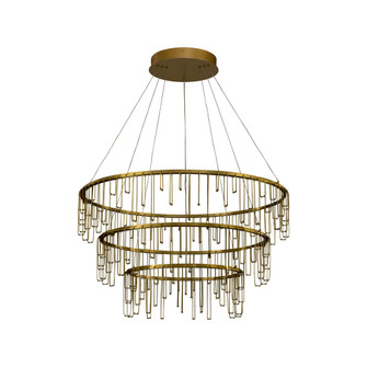 Golden Lighting Lucerna Integrated LED 3-tier Chandelier in Stainless Steel Gold (36|5461-32-26-18 SSG)