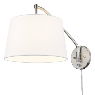 Wry Lighting Ryleigh 1-light Swing Arm Wall Lamp in Pewter and Modern White shade (36|3694-A1W PW-MWS)