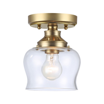 Wry Lighting Daphne 1-light Semi-Flush Mount in Brushed Champagne Brass (36|3610-SF BCB-CLR)