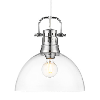 Yep by Golden Lighting Duncan 1-light 14in rod hung Pendant in Chrome and Clear Glass (36|3604-L CH-CLR)