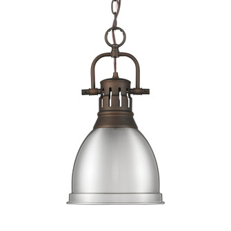 Yep by Golden Lighting Duncan 1-light 9in Chain Hung Pendant in Rubbed Bronze and Pewter shade (36|3602-S RBZ-PW)