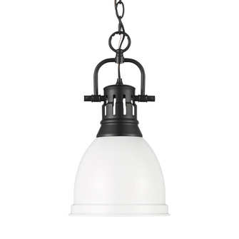 Yep by Golden Lighting Duncan 1-light 9in Chain Hung Pendant in Matte Black and Matte White shade (36|3602-S BLK-WHT)