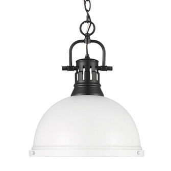 Yep by Golden Lighting Duncan 1-light 14in Chain Hung Pendant in Matte Black and Matte White shade (36|3602-L BLK-WHT)