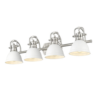 Yep by Golden Lighting Duncan 4-light Vanity in Pewter and Matte White shade (36|3602-BA4 PW-WHT)
