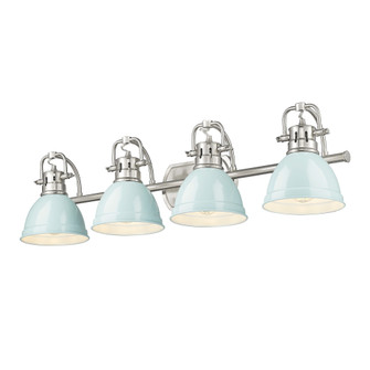 Yep by Golden Lighting Duncan 4-light Vanity in Pewter and Seafoam shade (36|3602-BA4 PW-SF)