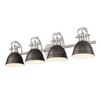 Yep by Golden Lighting Duncan 4-light Vanity in Pewter and Rubbed Bronze shade (36|3602-BA4 PW-RBZ)
