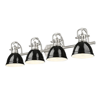 Yep by Golden Lighting Duncan 4-light Vanity in Pewter and Black shade (36|3602-BA4 PW-BK)