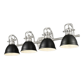 Yep by Golden Lighting Duncan 4-light Vanity in Pewter and Matte Black shade (36|3602-BA4 PW-BLK)