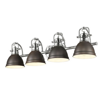 Yep by Golden Lighting Duncan 4-light Vanity in Chrome and Rubbed Bronze shade (36|3602-BA4 CH-RBZ)
