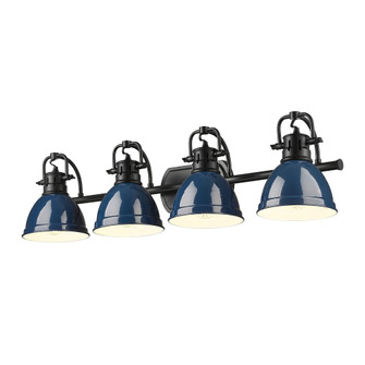 Yep by Golden Lighting Duncan 4-light Vanity in Matte Black and Navy Blue shade (36|3602-BA4 BLK-NVY)