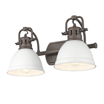 Yep by Golden Lighting Duncan 2-light Vanity in Rubbed Bronze and Matte White shade (36|3602-BA2 RBZ-WHT)
