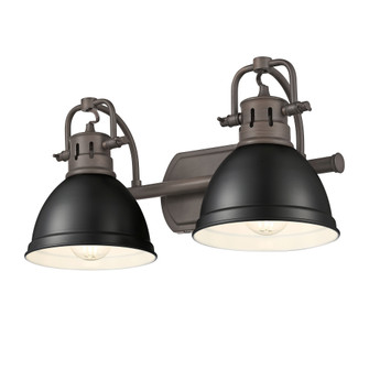 Yep by Golden Lighting Duncan 2-light Vanity in Rubbed Bronze and Matte Black shade (36|3602-BA2 RBZ-BLK)
