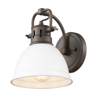Yep by Golden Lighting Duncan 1-light Vanity in Rubbed Bronze and Matte White shade (36|3602-BA1 RBZ-WHT)