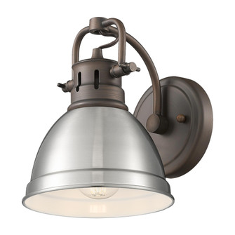 Yep by Golden Lighting Duncan 1-light Vanity in Rubbed Bronze and Pewter shade (36|3602-BA1 RBZ-PW)