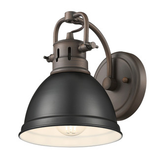 Yep by Golden Lighting Duncan 1-light Vanity in Rubbed Bronze and Matte Black shade (36|3602-BA1 RBZ-BLK)