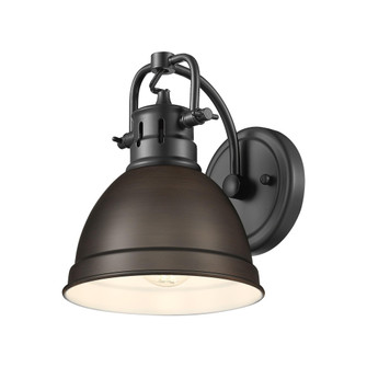 Yep by Golden Lighting Duncan 1-light Vanity in Matte Black and Rubbed Bronze shade (36|3602-BA1 BLK-RBZ)