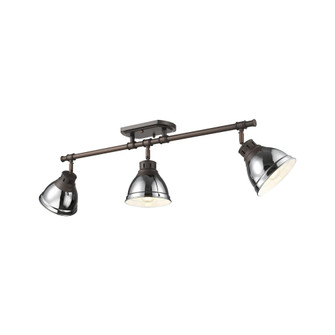 Yep by Golden Lighting Duncan 3-light Semi-Flush Mount in Rubbed Bronze and Chrome shade (36|3602-3SF RBZ-CH)