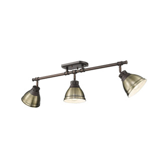 Yep by Golden Lighting Duncan 3-light Semi-Flush Mount in Rubbed Bronze and Aged Brass shade (36|3602-3SF RBZ-AB)