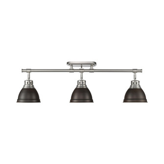 Yep by Golden Lighting Duncan 3-light Semi-Flush Mount in Pewter and Rubbed Bronze shade (36|3602-3SF PW-RBZ)