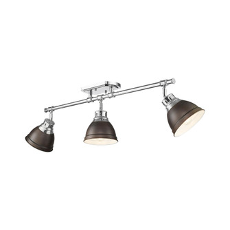 Yep by Golden Lighting Duncan 3-light Semi-Flush Mount in Chrome and Rubbed Bronze shade (36|3602-3SF CH-RBZ)