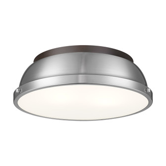 Yep by Golden Lighting Duncan 2-light Flush Mount in Rubbed Bronze and Pewter shade (36|3602-14 RBZ-PW)