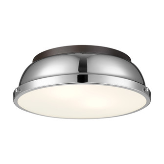 Yep by Golden Lighting Duncan 2-light Flush Mount in Rubbed Bronze and Chrome shade (36|3602-14 RBZ-CH)
