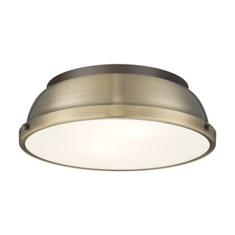 Yep by Golden Lighting Duncan 2-light Flush Mount in Rubbed Bronze and Aged Brass shade (36|3602-14 RBZ-AB)