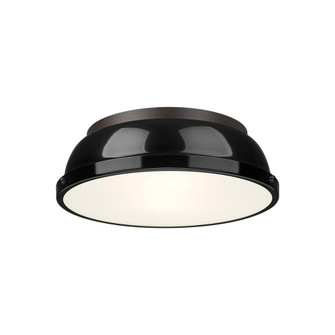 Yep by Golden Lighting Duncan 2-light Flush Mount in Rubbed Bronze and Black shade (36|3602-14 RBZ-BK)