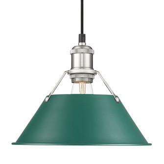 Yep by Golden Lighting Orwell 1-light 10in Pendant in Pewter and Pine Green shade (36|3306-M PW-GN)