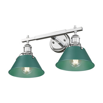 Yep by Golden Lighting Orwell 2-light Vanity in Chrome and Pine Green shade (36|3306-BA2 CH-GN)