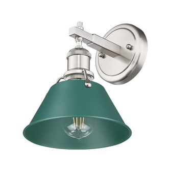 Yep by Golden Lighting Orwell 1-light Vanity in Pewter and Pine Green shade (36|3306-BA1 PW-GN)