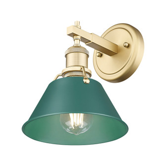 Yep by Golden Lighting Orwell 1-light Vanity in Brushed Champagne Brass and Pine Green shade (36|3306-BA1 BCB-GN)