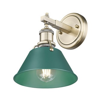 Yep by Golden Lighting Orwell 1-light Vanity in Aged Brass and Pine Green shade (36|3306-BA1 AB-GN)