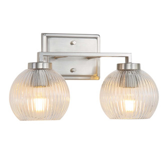 Yep by Golden Lighting Elliott 2-light Vanity in Pewter and Clear Ribbed Glass (36|3094-BA2 PW-RIB)