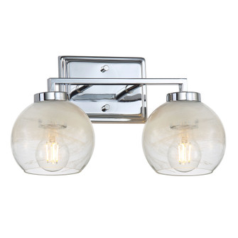 Yep by Golden Lighting Elliott 2-light Vanity in Chrome and Clear Alabaster Glass (36|3094-BA2 CH-ALA)