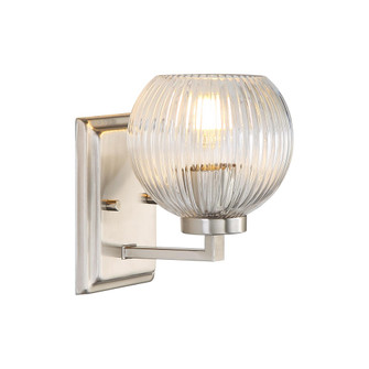 Yep by Golden Lighting Elliott 1-light Vanity in Pewter and Clear Ribbed Glass (36|3094-BA1 PW-RIB)