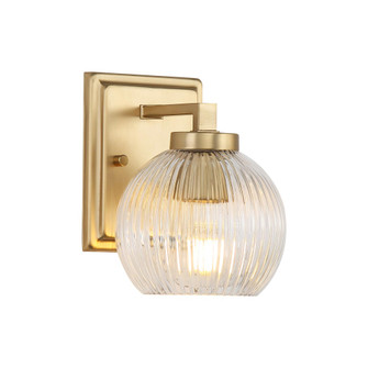 Yep by Golden Lighting Elliott 1-light Vanity in Brushed Champagne Brass and Clear Ribbed Glass (36|3094-BA1 BCB-RIB)