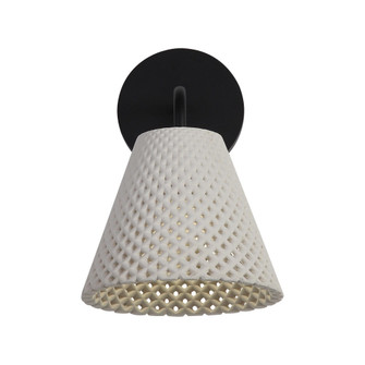 Golden Lighting Clarus Integrated LED Wall Sconce in White Sandstone Cement (36|2419-OWL WCT)