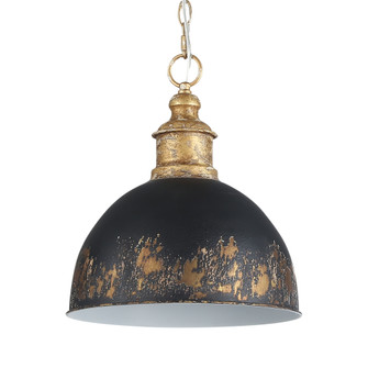Golden Lighting Alison 1-light Pendant in Vintage Gold and Weathered Black Iron shade (36|0809-M VG-WBI)